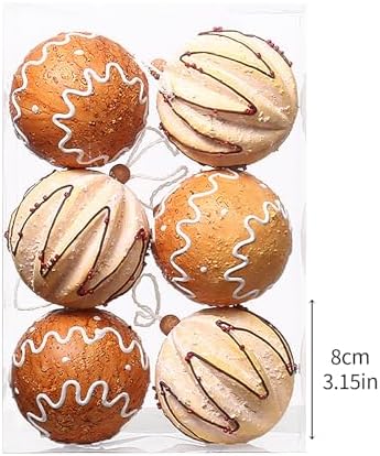 6PCS Shatterproof Gingerbread Christmas Ornaments