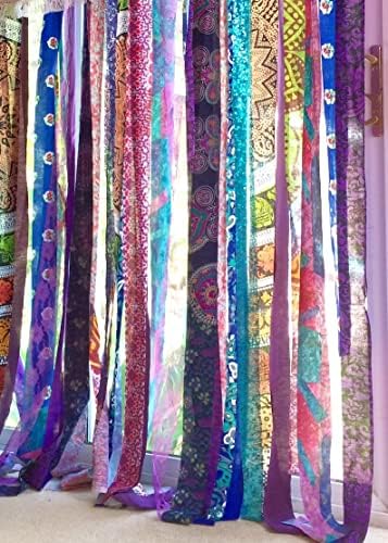 Rajbhoomi Handicrafts Multi Color Silk Sari Curtain