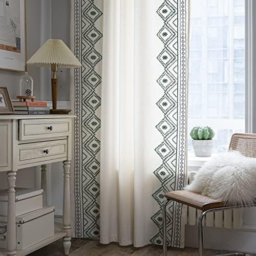 ColorBird Linen Curtain Set 2 Panels Sage Green