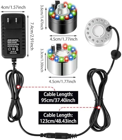 YEAJOIN 2PCS Mist Makers with 12 LED Lights Fog Machine
