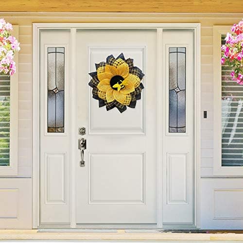 Yellow Sunflower Wreath for Front Door Decor
