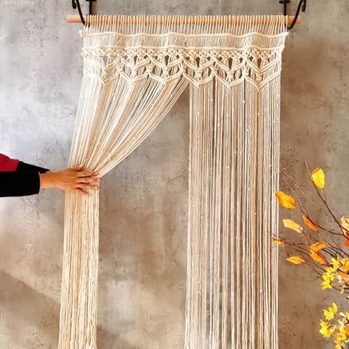 Macrame Curtains 35x71 Inch Cotton Woven Boho Decor