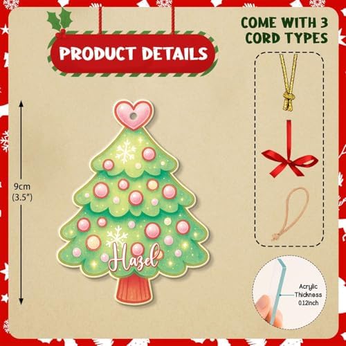Personalized Name Christmas Tree Hanging Keepsake for Sister and Brother