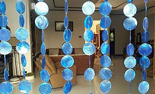 Blue Capiz Shell Door Curtain 10 Strands