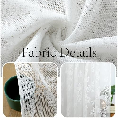Lace French Door Curtain with Tieback 2 Panels