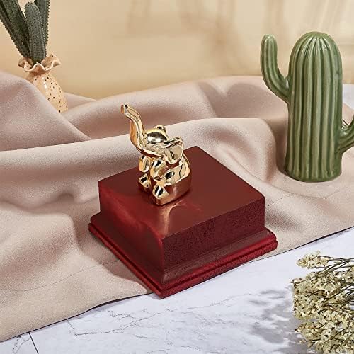 AHANDMAKER Square Dark Red Wooden Display Base