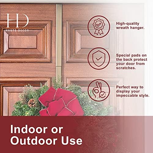 Haute Decor Adjustable Wreath Hanger 2 Pack Antique Brass