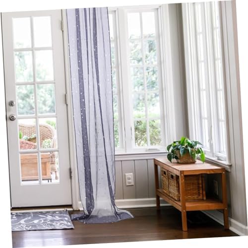 Sheer Star Foil Curtains with Grommets for Bedroom and Living Room