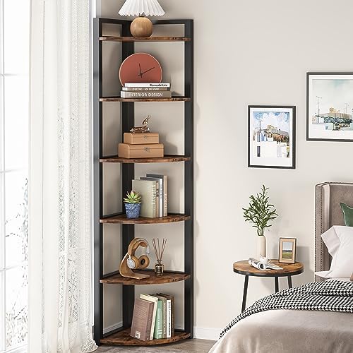 Tribesigns 6 Tier Corner Shelf Bookcase Storage Unit