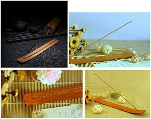 TRENDBOX 5pcs Plain Wood Incense Stick Holder Burner Ash Catcher