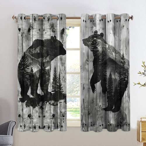 Bear Animals Window Curtains for Kids Bedroom Decor