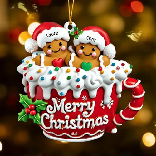 LASFOUR Personalized Gingerbread Family Ornament