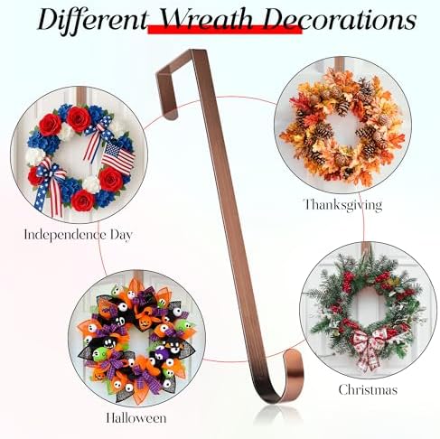 MCFULL 14 Inch Bronze Wreath Hangers for Front Door