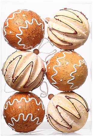 6PCS Shatterproof Gingerbread Christmas Ornaments