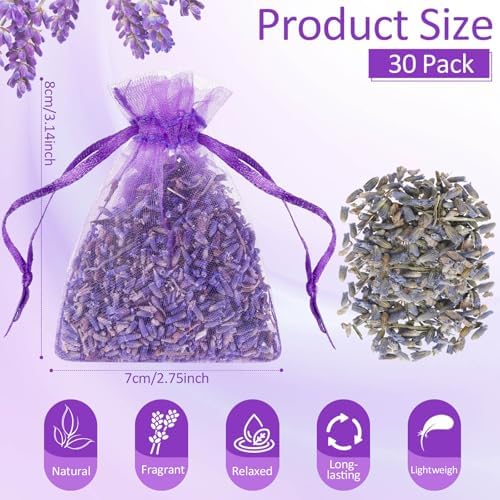 Reginary 30 Pack Lavender Sachets for Home Fragrance