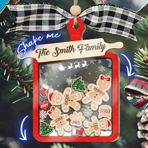 Gingerbread Family Christmas Ornaments 2024 Personalized