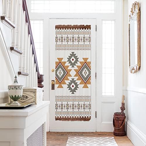 Southwest Geometric Door Curtains with Double Rod Pocket