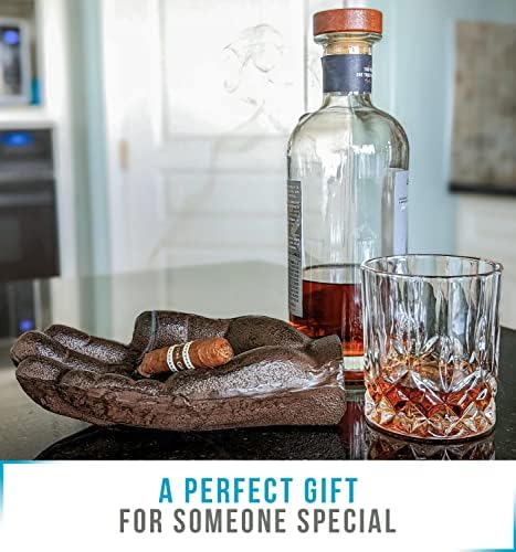 Cast Iron Cigar Ashtray Hand-Shaped - Rustic Decor
