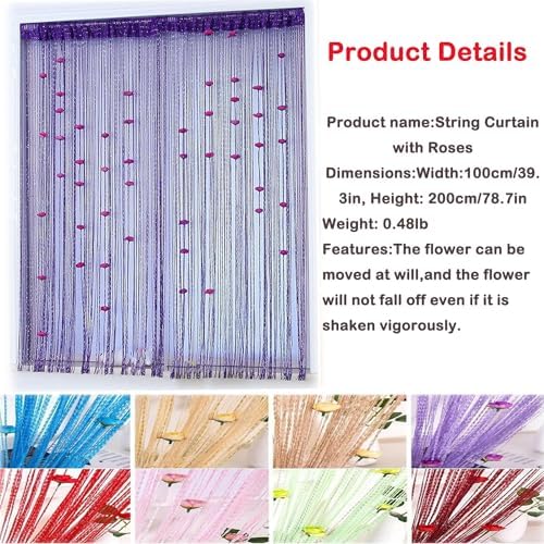 Elegant Rose String Door Curtain for Home Decor