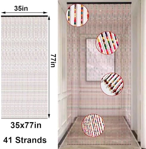 41 Strands Beaded Curtain with Bamboo Beads