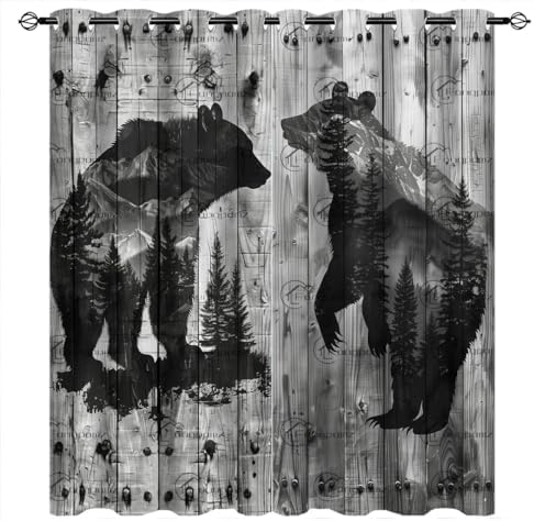 Bear Animals Window Curtains for Kids Bedroom Decor