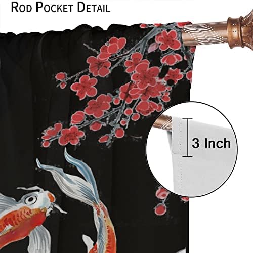 Fantasy Yin Yang Koi Fish Window Curtains 55x63in Blackout