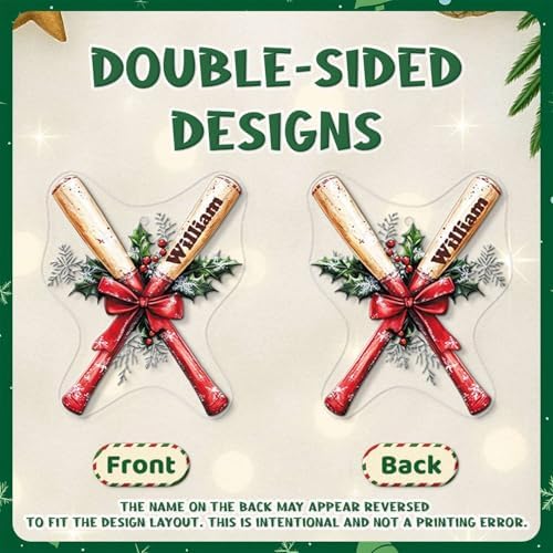 Custom Name Badminton Hanging Ornament 2D Acrylic Christmas Decoration