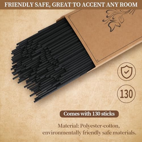 130pcs Reed Diffuser Sticks 10 Inch 3mm Black