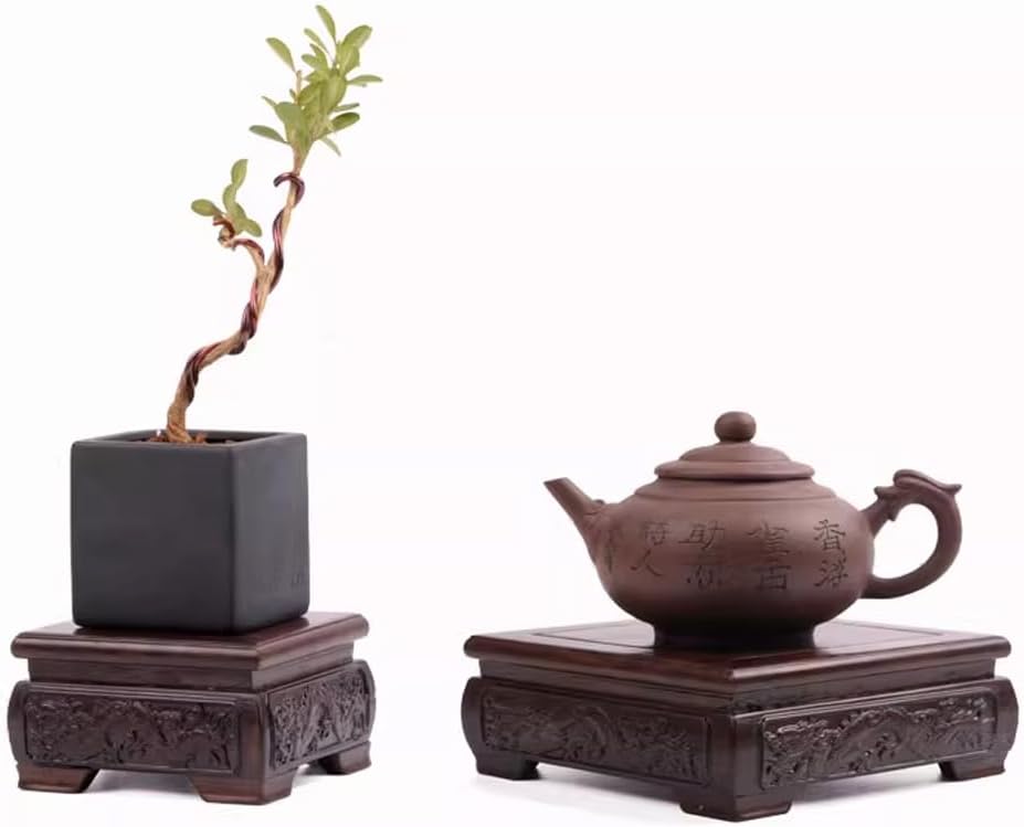 GOLDY WENDY Square Solid Wood Pedestal Display Stand