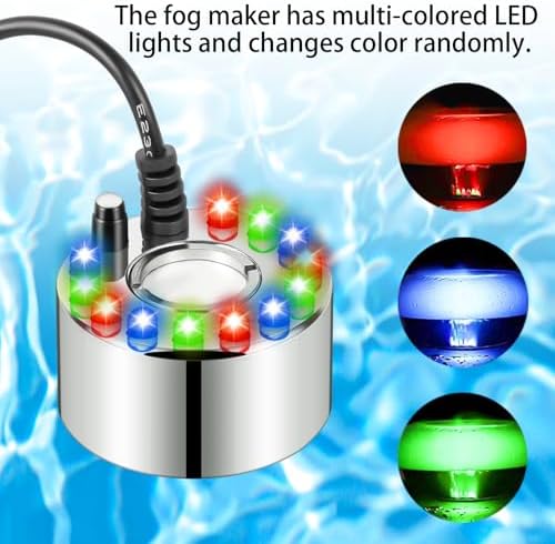 YEAJOIN 2PCS Mist Makers with 12 LED Lights Fog Machine
