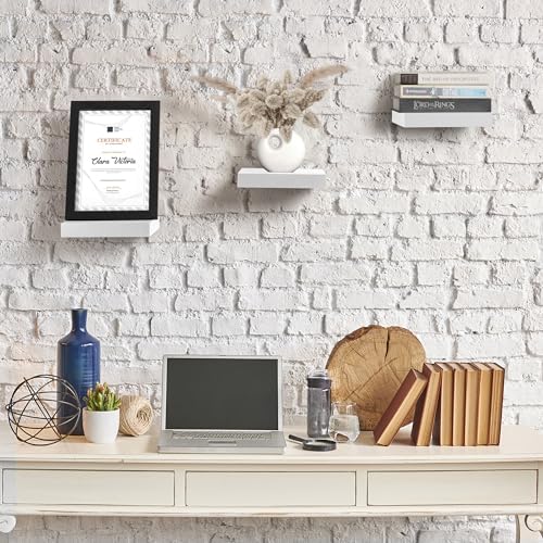Sorbus 3 White Floating Shelves for Wall Display