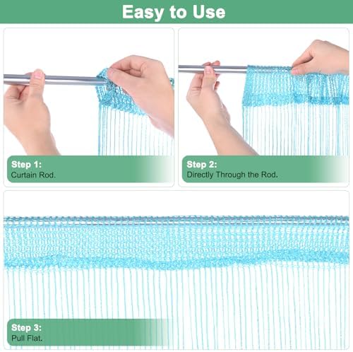 Lake Blue Decorative Door String Curtain 39x79 Inch Panel