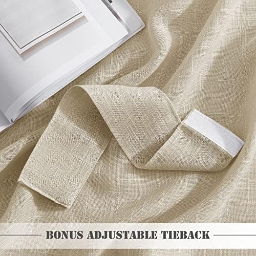 Pony Dance Front Door Curtain - 30x72 Soft Beige Faux Linen Panel