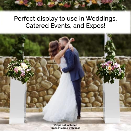 2 Pack White Acrylic Pedestal Flower Display Tower