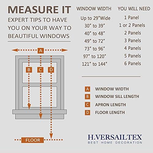 HVERSAILTEX Linen Semi Sheer Curtains 72 Inches 2 Panels Natural