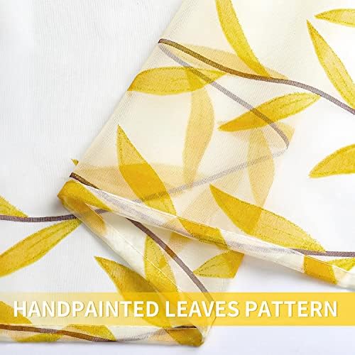 BROSHAN Yellow Sheer Curtains 2 Panels Voile