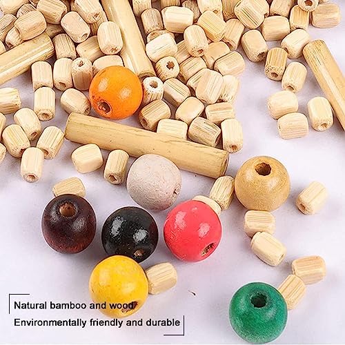 Natural Wood Bamboo Beaded Curtain for Doorway Entrance