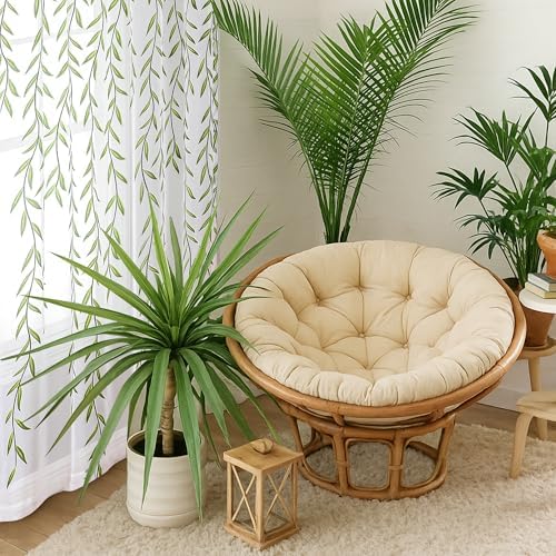 BROSHAN Sheer Curtains 72 Inches Long Leaf Pattern 2 Panel Set
