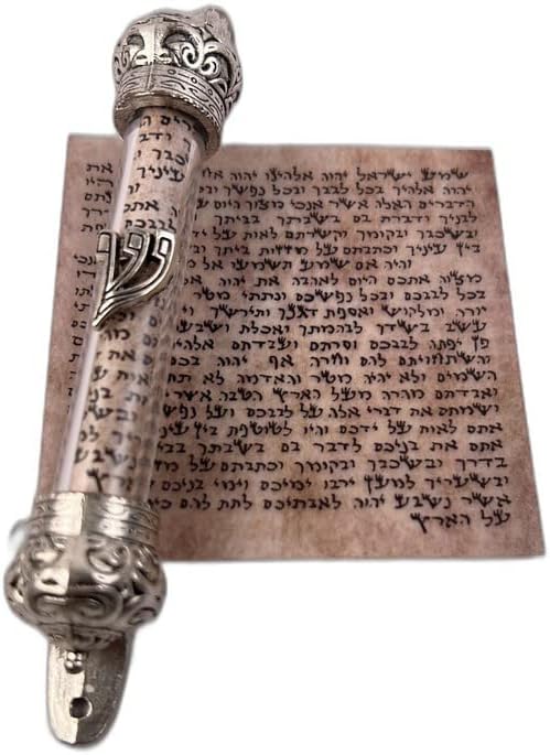 Mezuzah Glass Door Silver Judaism Prayer from Jerusalem Non Kosher Scroll 1