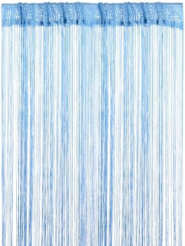 Lake Blue Decorative Door String Curtain 39x79 Inch Panel