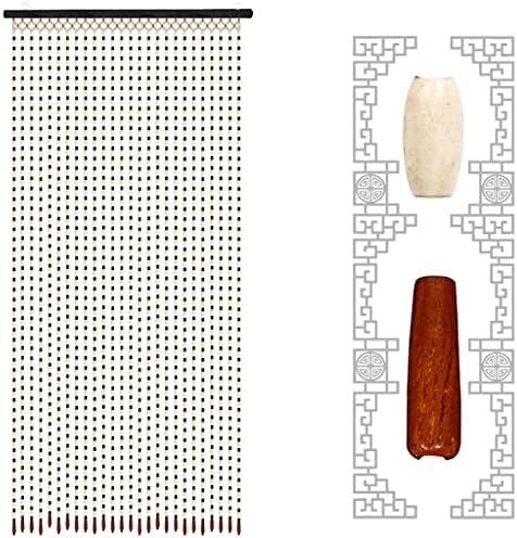 27 Strands Wood Beaded Curtain for Doorways and Room Dividers