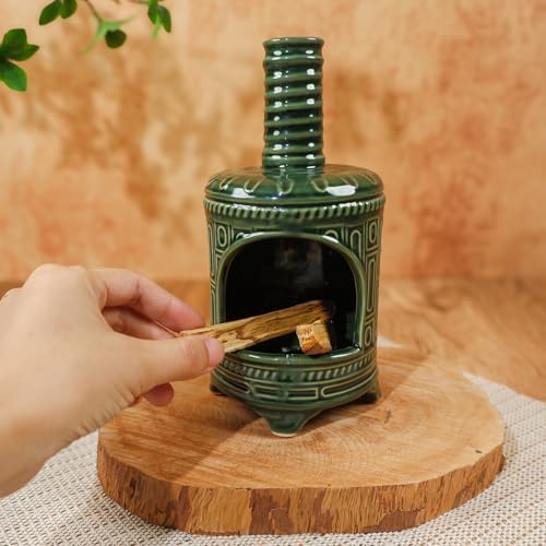 Handmade Ceramic Palo Santo Holder with Mini Chiminea