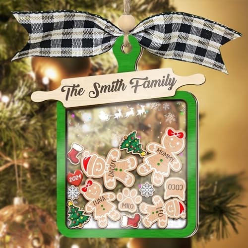 Gingerbread Family Christmas Ornaments 2024 Personalized