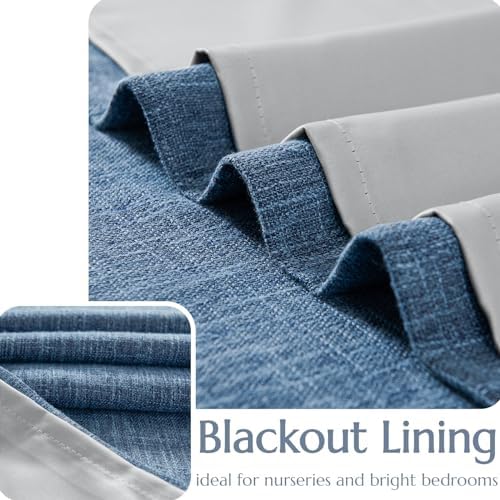 Jinchan Farmhouse Burlap Curtains 2 Panels Blackout Lined