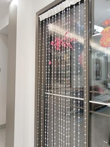Shiny Transparent Beaded Curtain for Doorway and Room Divider