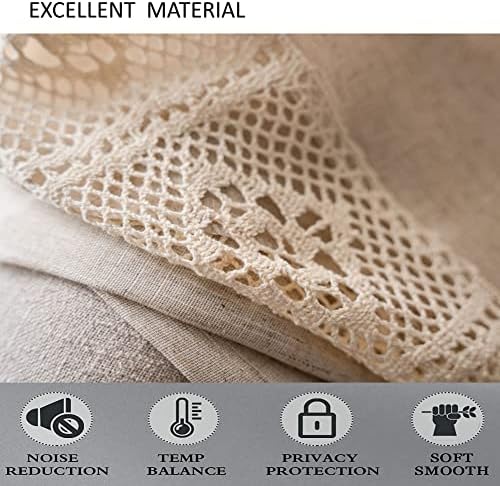 AMZALI Boho Curtains with Tassel 59 x 63 Beige Panel