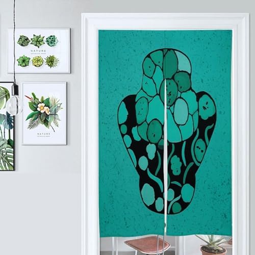 Turquoise Black Door Curtain Panel 17x57 Inch