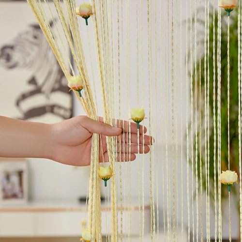Liucocotos Rose Thread Door Curtain Blue