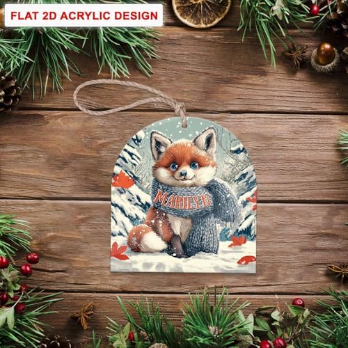 Personalized Name Animal Hanging Keepsake Custom Arch Acrylic Ornament for Christmas Tree