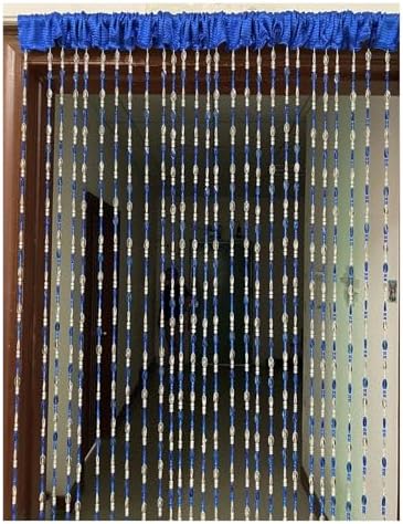 Bright Button Beaded Fringe Door Curtain Panel